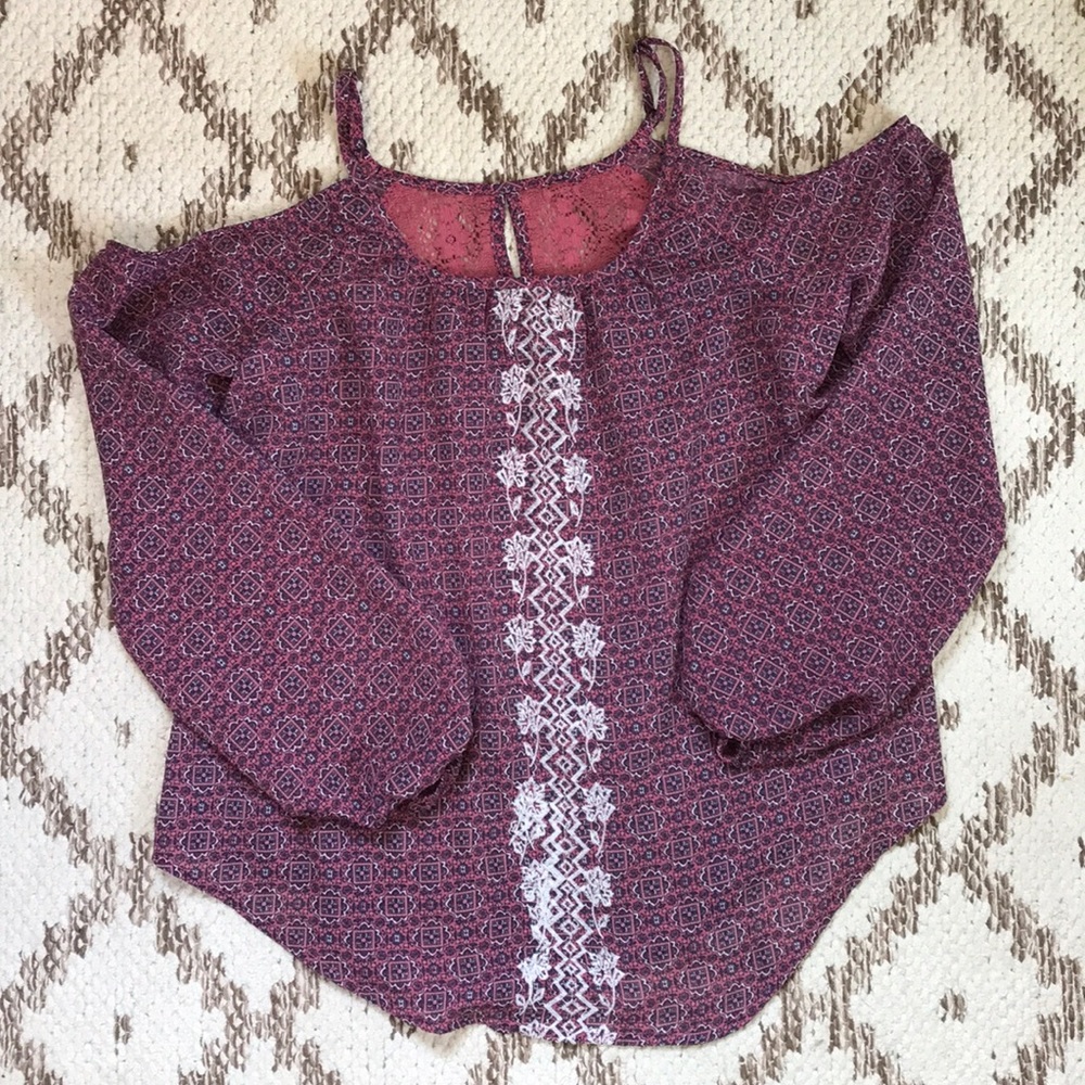 Boho cold shoulder top